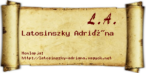 Latosinszky Adriána névjegykártya